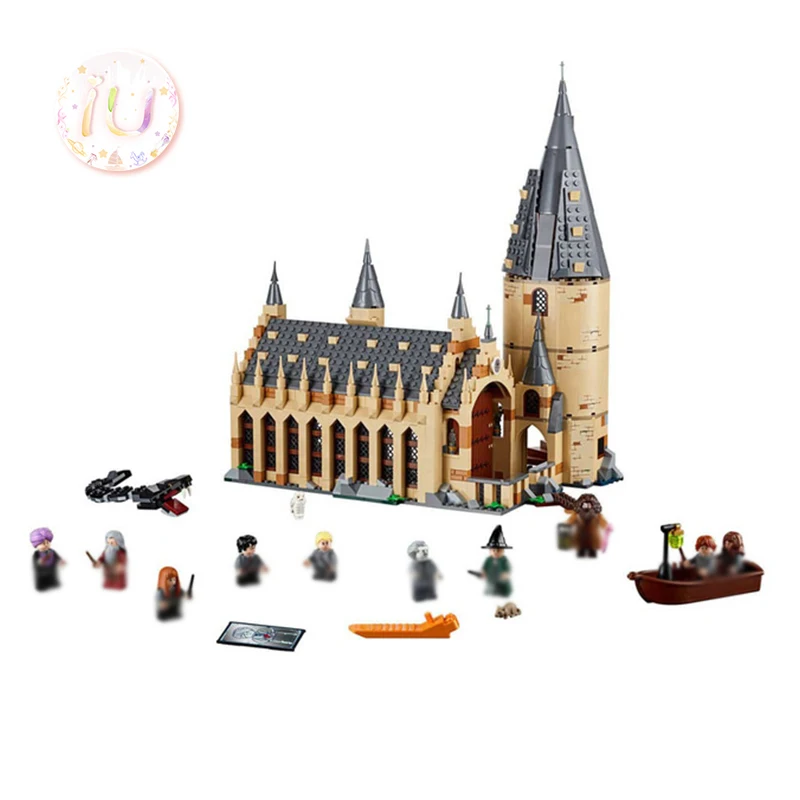 

legoings 75954 Movie Series 938pcs Hogwarts Great Wall Set Model Building Blocks Birthday Gift Toys For Children BELA 11007