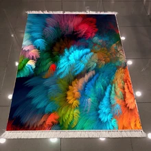 Еще оранжевый синий красный оранжевый зеленый розовый 3d Рисунок микрофибра печать противоскользящие обратно моющиеся декоративные килим области ковер