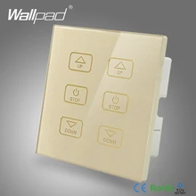 110V-250V LED Smart Dimmer Switch Wallpad Gold Glass Touch Panel 6 Buttons Dimmer Touch Control 2 Lamps Power Wall Switch