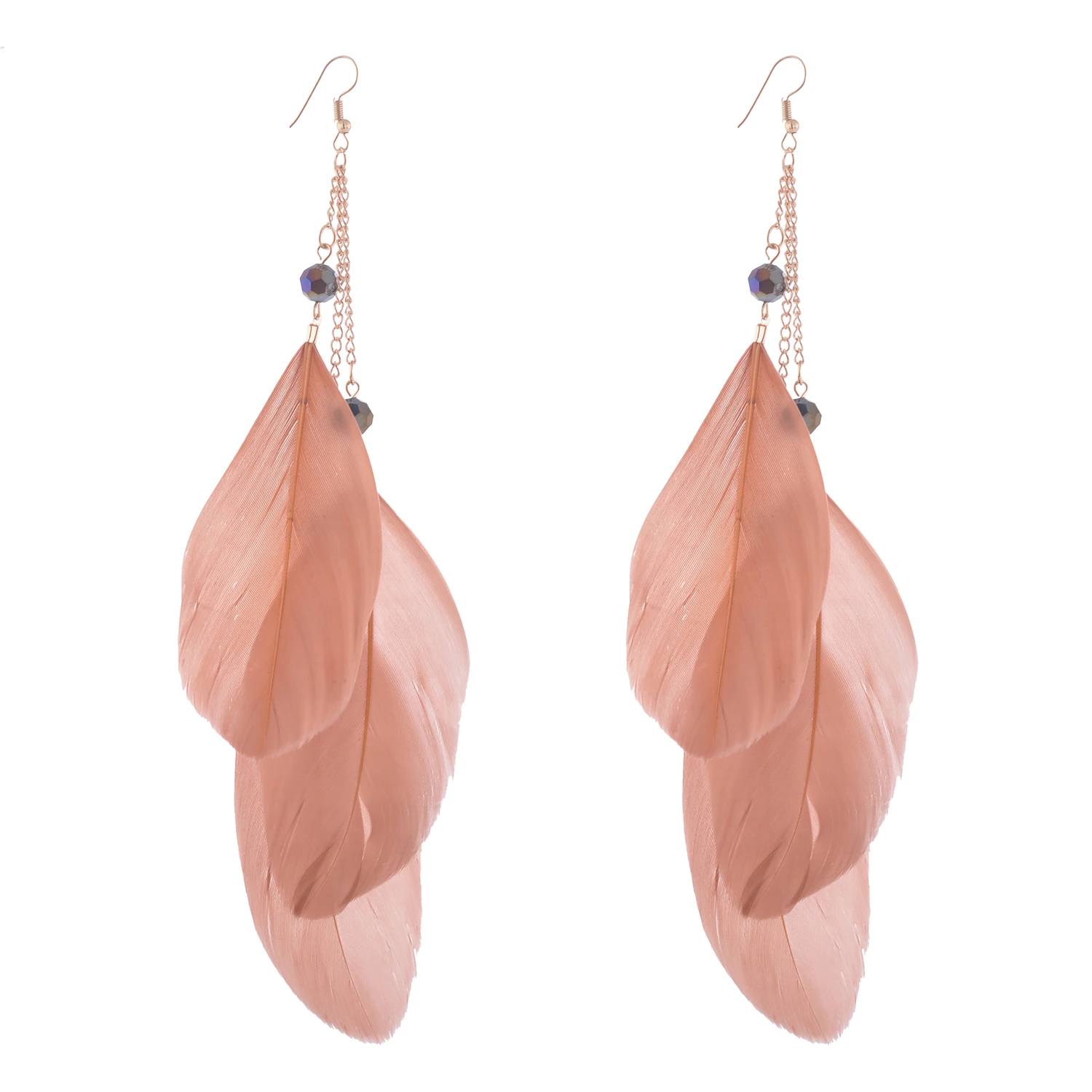 Pendientes de plumas encantadores para mujer, aretes largos de estilo