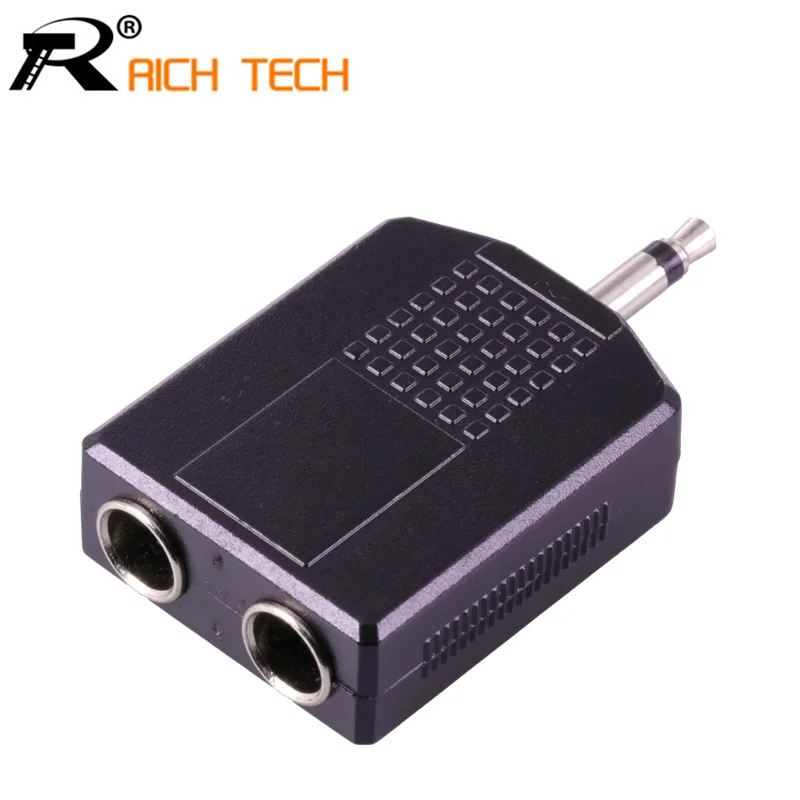 

10Pcs Nickle Jack 6.35 MM Plug Connector 3.5mm MONO Plug to 2x6.3 mono Female Jack Earphone Adapter with Original Packing