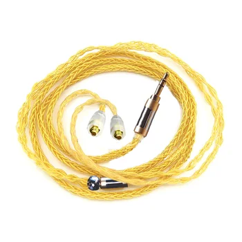 

PZ G8 8-cores Plating Gold Cable 3.5MM 2.5mm Balanced Plug Earphone Cable MMCX Cable Can Custom Made Plug And Pin Free Shipping