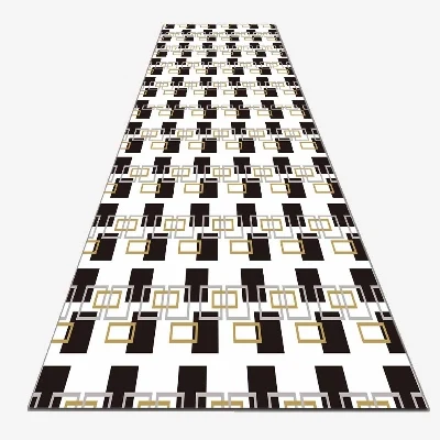 Else черный белый прямоугольник Геометрические линии 3d принт Нескользящая микрофибра моющийся длинный бегунок коврик пол коврики для прихожей