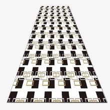 Else черный белый прямоугольник Геометрические линии 3d принт Нескользящая микрофибра моющийся длинный бегунок коврик пол коврики для прихожей