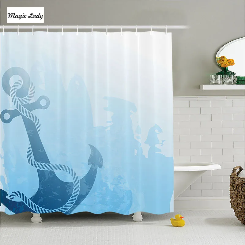 Shower Curtain Anchor Bathroom Accessories Digital Monochrome