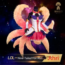 Nová hra LOL Ahri cosplay Star Guardian Kouzelná dívka Nice-tailed Fox Ahri cosplay kostým ženy šaty ocasy ženy cos oblečení