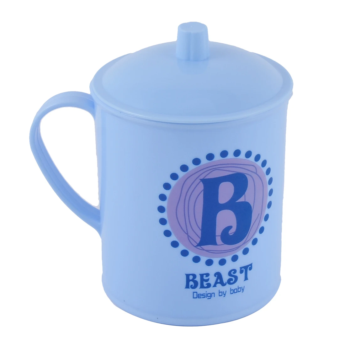 UXCELL Plastic Letter Pattern Tooth Brushing Cup Toothbrush Holder Blue