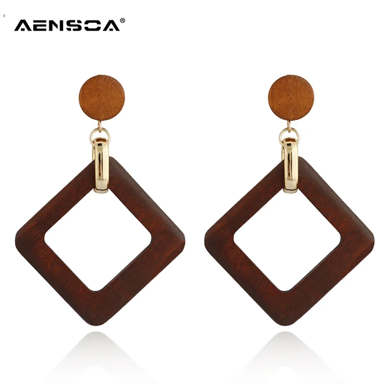 

AENSOA New Vintage Hollow Out Earrings Vintage Ethnic Bohemian Dangle Earrings For Women Statement 2018 Jewelry Gift 2 Colors