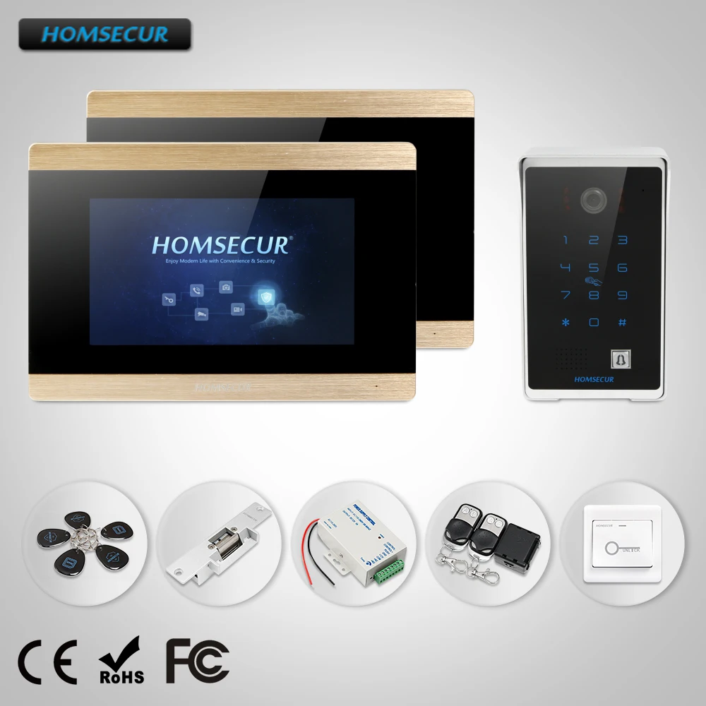 

HOMSECUR 7" Hands-free Video&Audio Home Intercom with RFID Access for House/Flat BC081+BM715-G