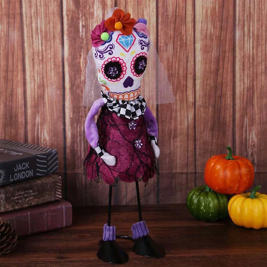 Halloween Decorate Props Ornaments Hallowmas Artificial Skull Skeleton Ghost Dolls Hanging Ornament Decoration Party Supplies (12)