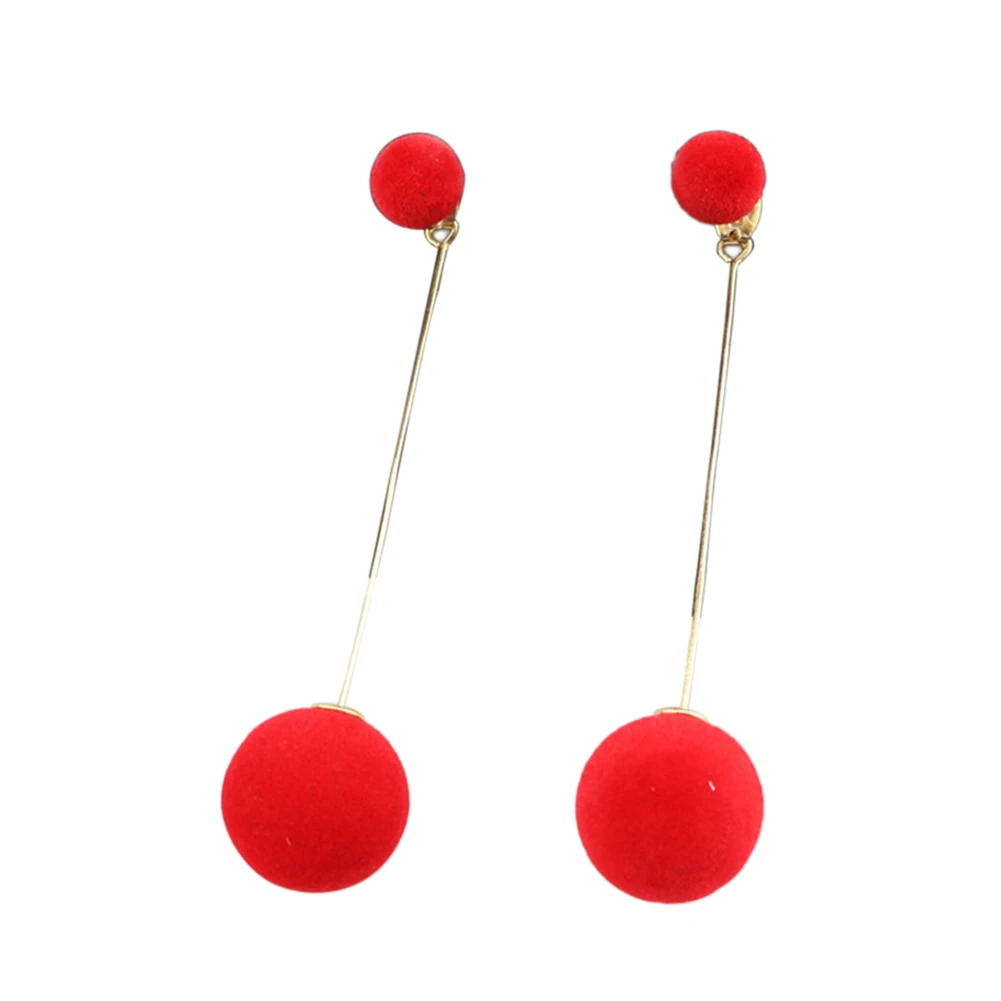 

Elegant Chain Fur Ball Long Dangle Earring Women Eardrop Earrings Jewelry Gift