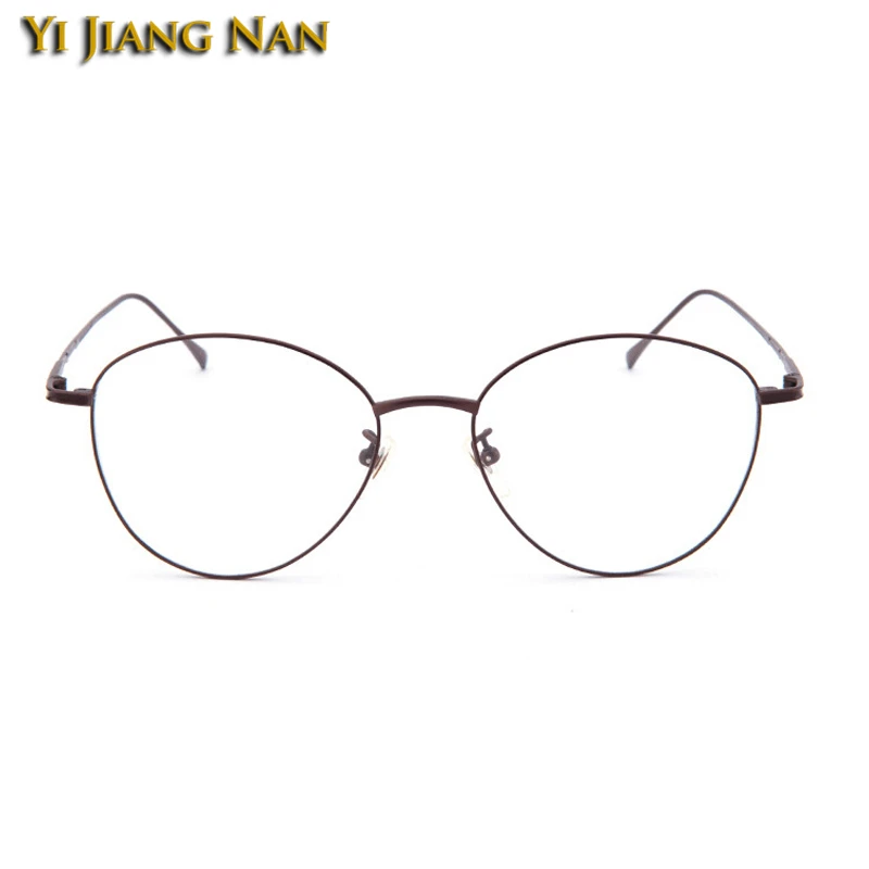 Frauen Große black Black Gold Gläser demo Top Nan Männer Gold Optische Brillen Bright Titan Vintage Retro Rahmen Qualität Kreis Yi With brown Rezept Jiang qTx7USn4t
