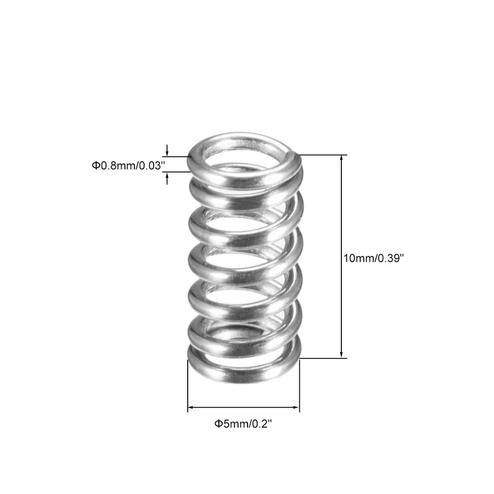 UXCELL 10 шт. пружины провода Диаметр 0,0" /0,03"/0,03" /0,047"/0,0" Сплав нержавеющая сталь катушки Расширенный сжатый пружины