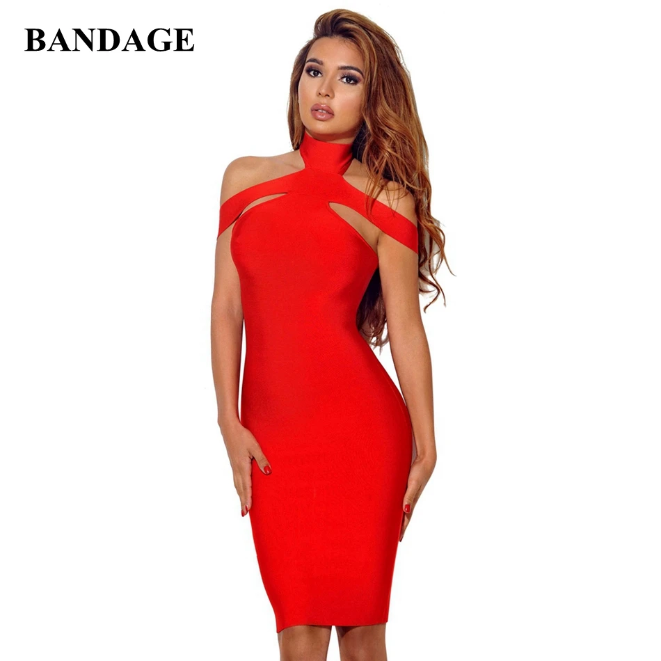 

New Summer Bodycon Bandage Dress Women Vestidos Red White Black Off the Shoulder Elegant Celebrity Party Boutique Club Wear