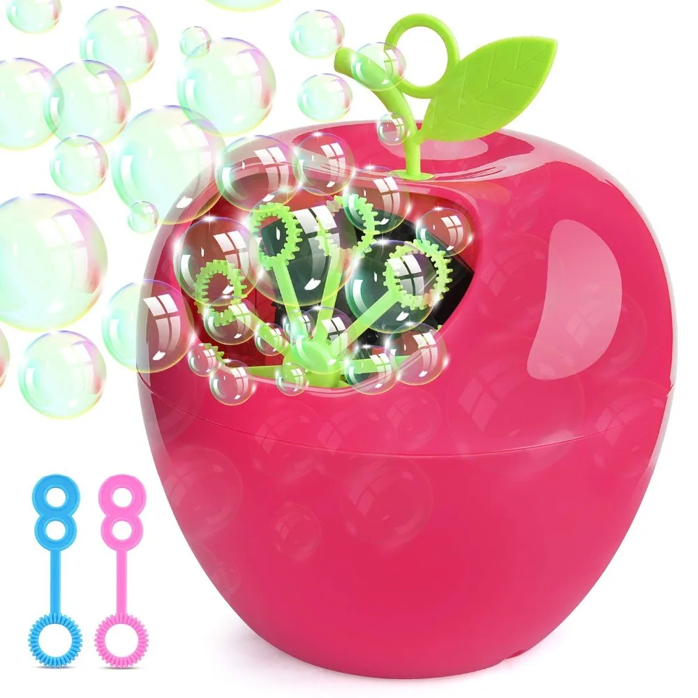 

Automatic Bubble Machine High Output Over 800 Bubbles Per Minute Outdoor Indoor Use tots apple shape (not include battery)