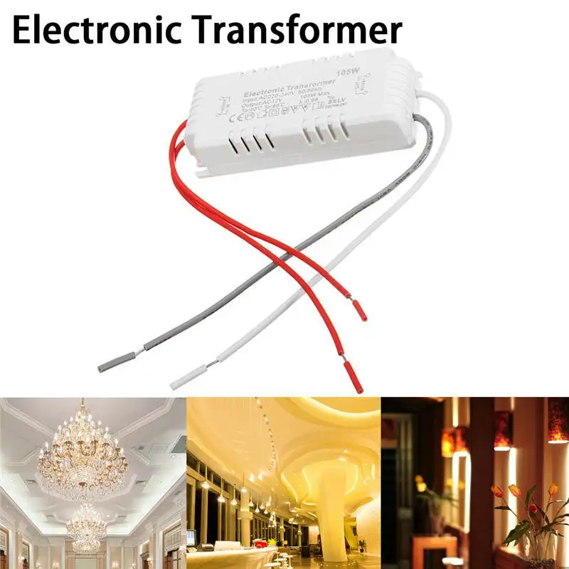 

AC 220V To DC 12V 20-105W High Power Electronic Lighting Transformer Power Supply Adapter Driver Halogen Lamp Crystal Lamp Beads