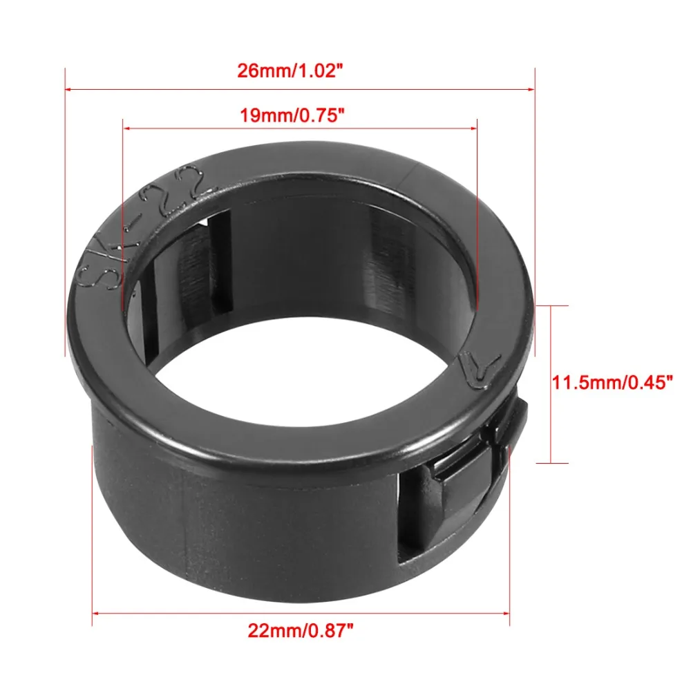 UXCELL 20 шт черный 8/10/22/25 мм крепится Диаметр Пластик изоляционный кабель шланг оснастки втулка универсальное отверстие крышка
