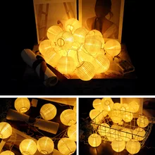 20 светодиодный Белый фонари праздничную атмосферу декоративные святящиеся полосы освещения сада строка