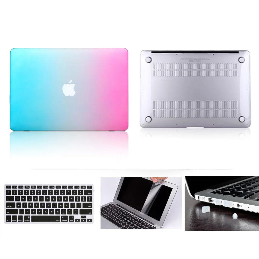 

For MacBook 11 Hard Case , For Air 11 Pro Reitna Touchbar 11 12 13 15 Hard Case Cover+Keyboard Cover+Screen protector+Dust Plugs