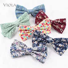 Цветочный галстук-бабочка с принтом хлопок для женщин и мужчин Бабочка взрослый свадебный смокинг платье галстук-бабочка аксессуары для галстука подарок 14 цветов