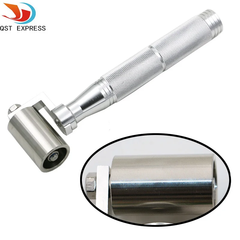 QSTEXPRESS High Quality Stainless steel Flat Pressure Roller Wallpaper Apply Hand DIY Tool platen roller wheel