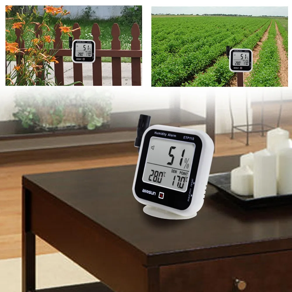Цифровой Термогигрометр комнатный наружный термометр с измерением точки росы и