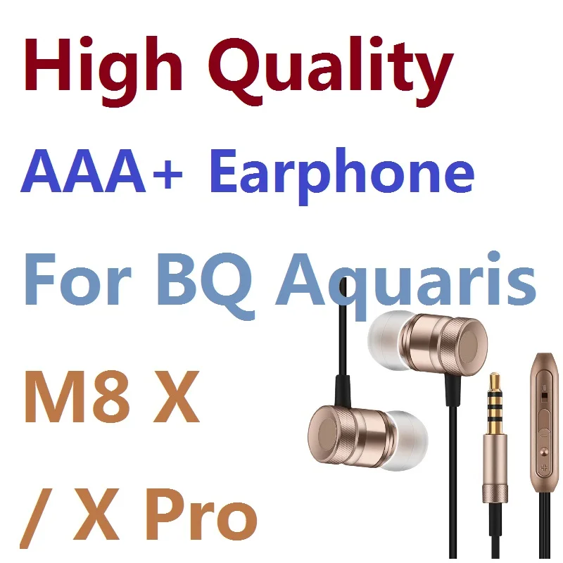 

Professional Earphone Metal Heavy Bass Music Earpiece for BQ Aquaris M8 X / X Pro Headset fone de ouvido With Mic
