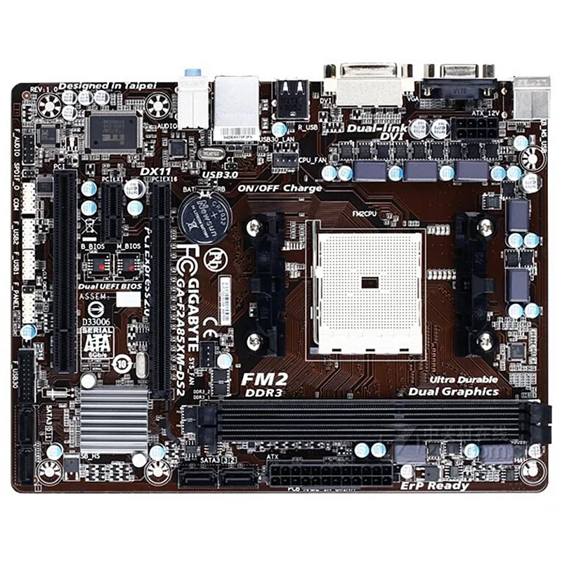 Материнская плата для Gigabyte оригинальная б/у настольная разъем FM2 DDR3 SATA3 A85X USB 3 0 Micro