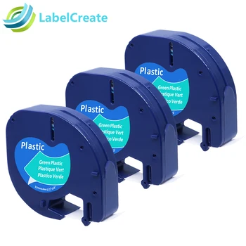 

3pcs Compatible DYMO LetraTag Label Tape 91204 91334 Black on Green 12mm Plastic DYMO Label Printer DYMO LetraTag Label Maker
