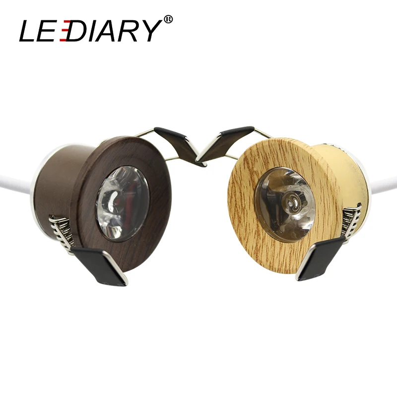

LEDIARY Wooden Frame Mini Downlights 1.5W 27mm Cut Hole Size 100lm 110V-220V Under Cabinet LED Recessed Ceiling Spot Light