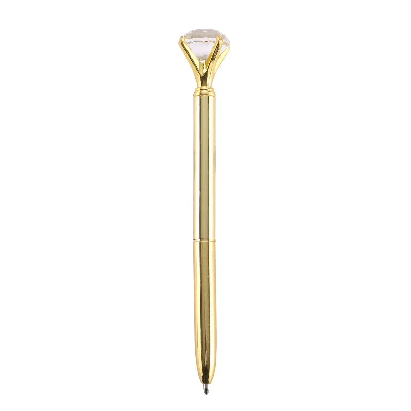 Ручка с кристаллами и бриллиантами,, рекламная шариковая ручка с драгоценными камнями и Заправка для школы и офиса, подарочная ручка, подарок на свадьбу, день рождения, сюрприз - Цвет: Gold