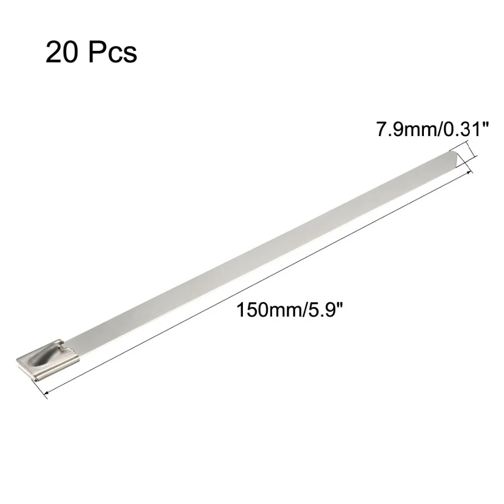 UXCELL 20 штук Нержавеющая сталь кабель молнии Галстуки 6/8/10/12/14/16/18 дюймов многоцелевой Металл обмотка для выхлопной трубы к отправке нефтяной