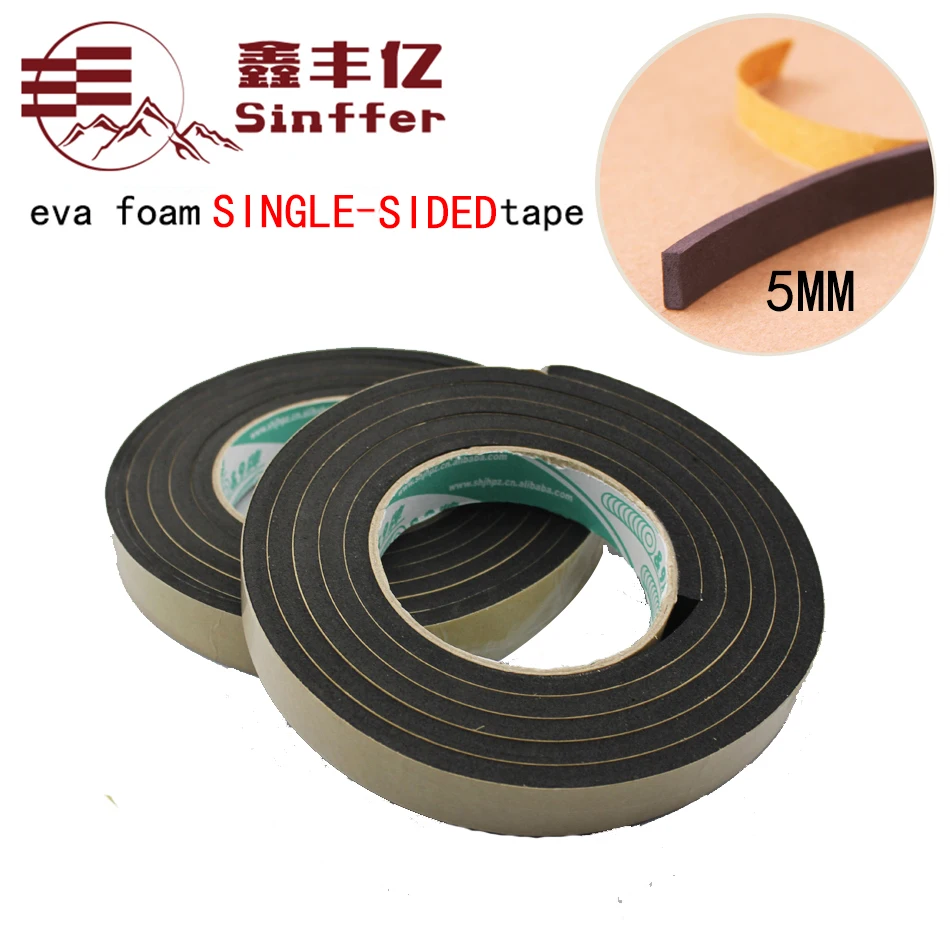 

5mm thick 5m length EVA Sponge Single - sided Foam Tape waterproof EVA Black and white Foam Tape