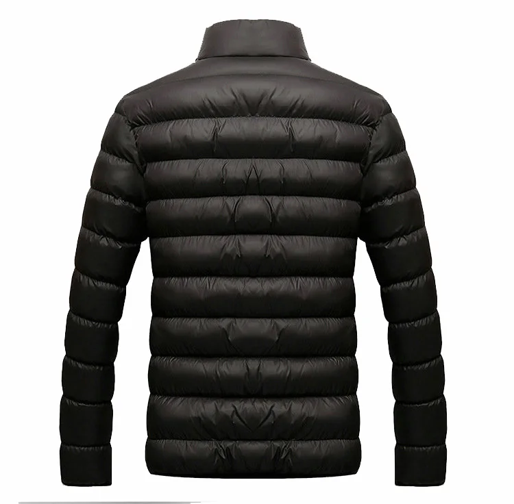 Осенне-зимняя мужская куртка, модная мужская парка с воротником-стойкой, Мужская Однотонная легкая весенняя теплая куртка и пальто