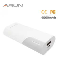 ARUN 4000 mAh Мощность Bank внешняя Батарея 2 USB полимера и Портативный быстро Зарядное устройство для huawei Xiaomi samsung S8 iPhone X 8 плюс