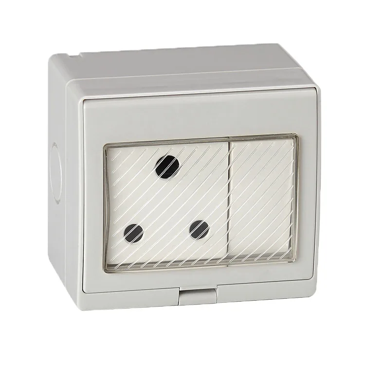 

IP55 Waterproof Wall Socket Wall Switch 1 Gang South Africa Socket 1 Gang Switch