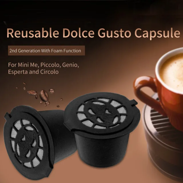 Best Price 6Pcs Refillable Reusable Coffee Capsule Filter Compatible with Nescafe Dolce Gusto refill Nespresso Soft Capsules Coffee Accesso