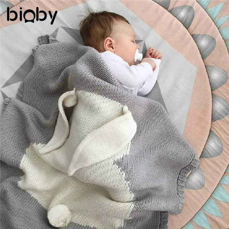 100x75cm Infant Baby Bunny Napping Blanket Swaddling Cute Rabbit