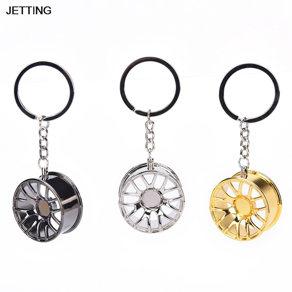 JETTING 1Pc Luxury metal Keychain Car Key Chain Key Ring creative wheel