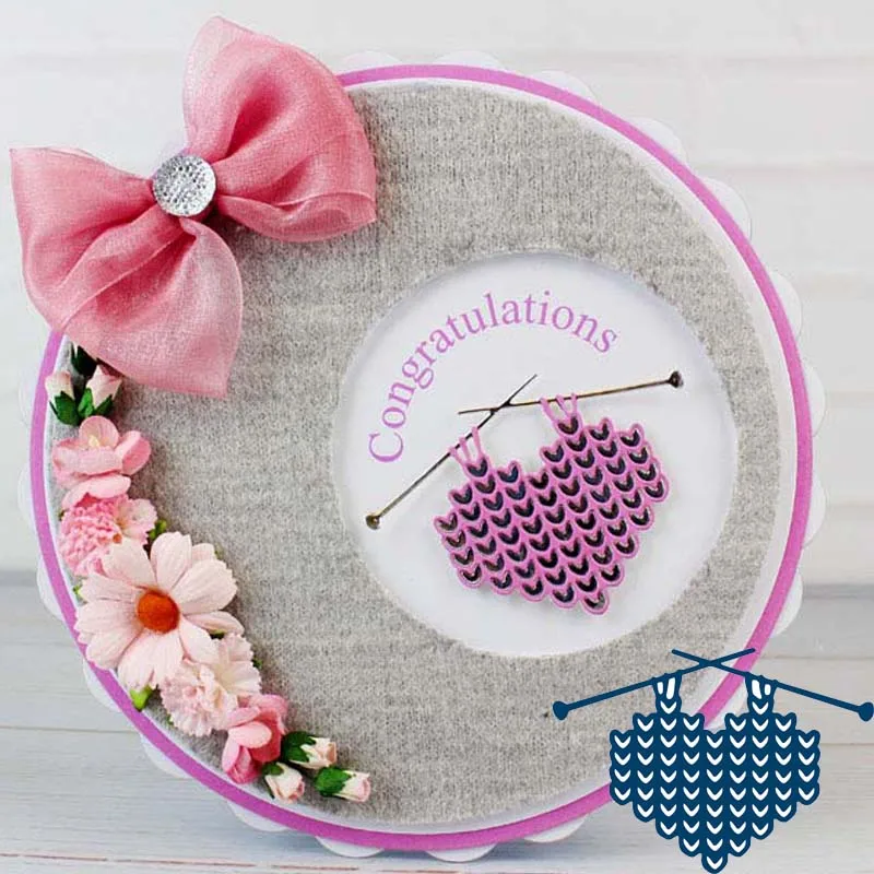 

Knitted Heart Border 83*56mm Metal Cutting Dies Scrapbooking Album DIY Card Craft Embossing Die Cuts New 2019 Arrival