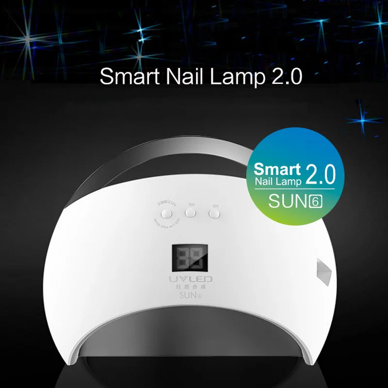 

SUN6 48W Ice Lamp for Nail Gel Polish Manicure Nail Dryer Smart 2.0 Quick Drying Machine Dryer for Nail LED UV Lamp Nails Art