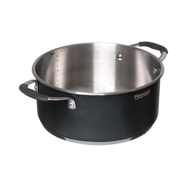 Кастрюля с крышкой Rondell Stern RDS-019 24 см (объём 4,7 л) | для всех типов плит