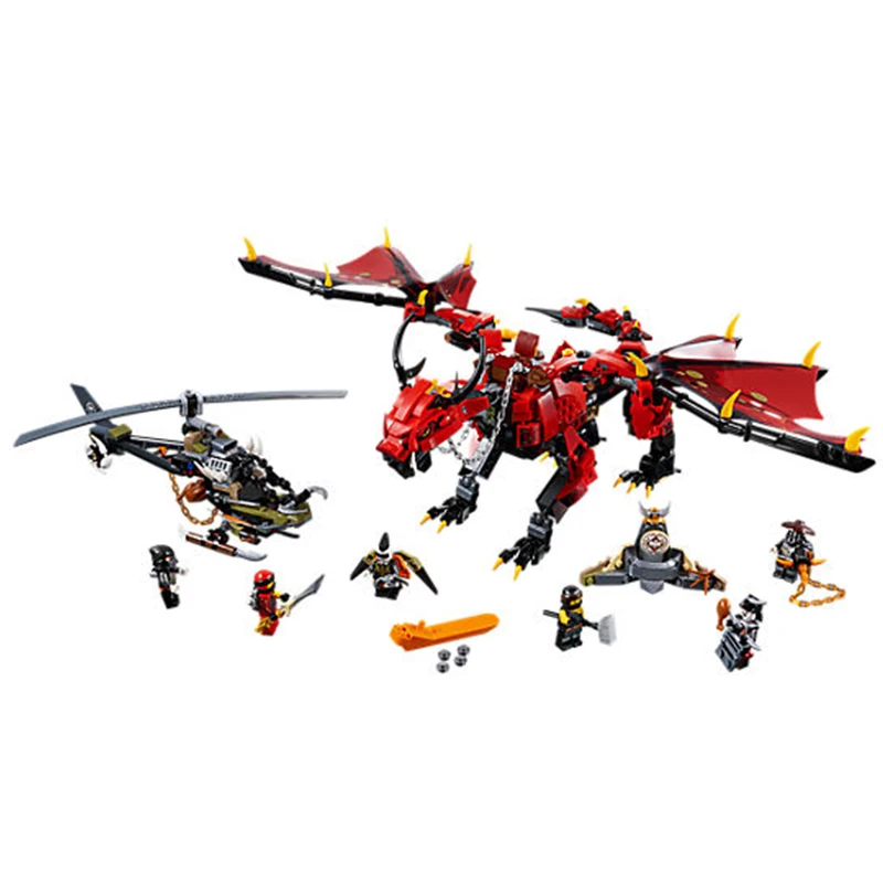 

NINJAGO Movie Firstbourne Red Dragon Copter Kai Cole Compatible for LEGOs 70653 Building Blocks bricks Toys For Children gifts