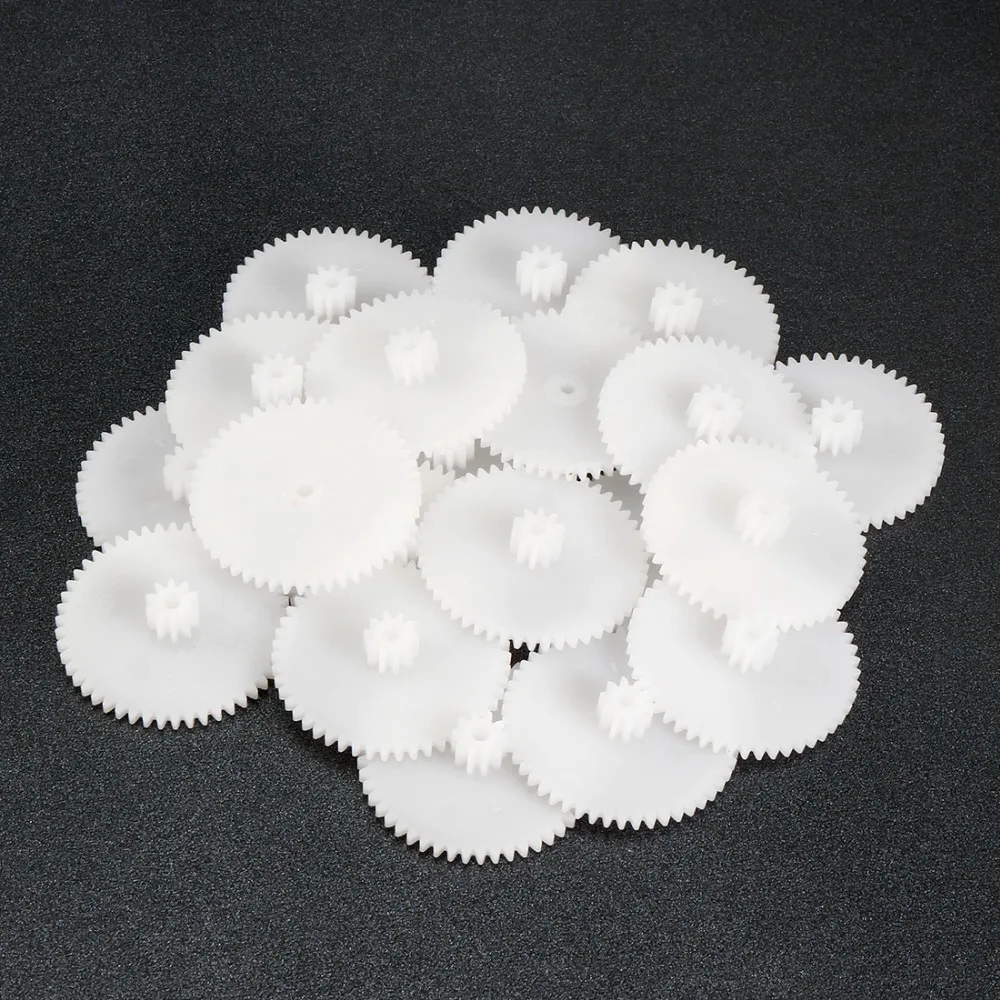 uxcell 20 Pcs White Plastic Double Layers 10mm Diameter Gears Wheels uxcell 20 Pcs White Plastic Double Layers 10mm Diameter Gears Wheels