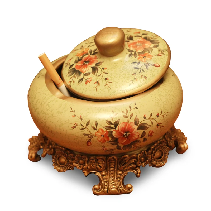 European style ashtray with lid large retro Creative personality