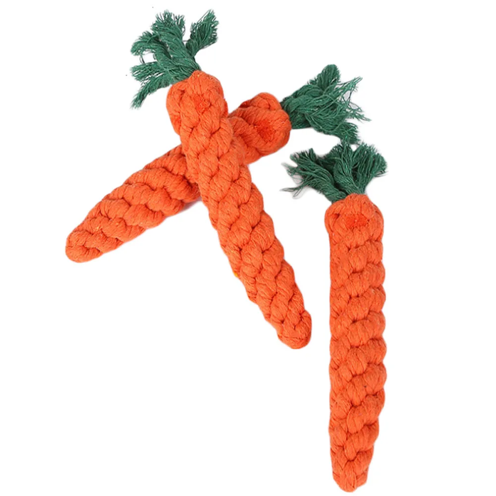 1 pcs Carrot Shaped Knot Ropes Pet Dog Toys Chew Cat Toy Safe Toys for