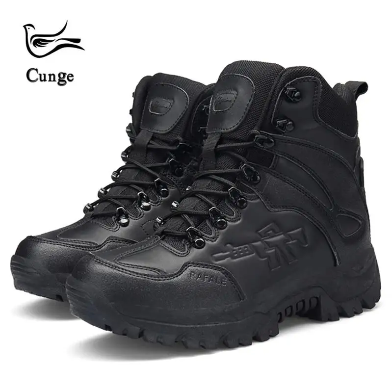 4 цвета, Мужская походная спортивная обувь, военные тактические ботинки, армейские уличные походные ботинки, дышащая Треккинговая обувь, армейские ботинки - Цвет: Black