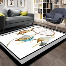 Else черный серый кайма перья ацтеков этнические 3d принт нескользящие микрофибры гостиной декоративные современные моющиеся области коврик