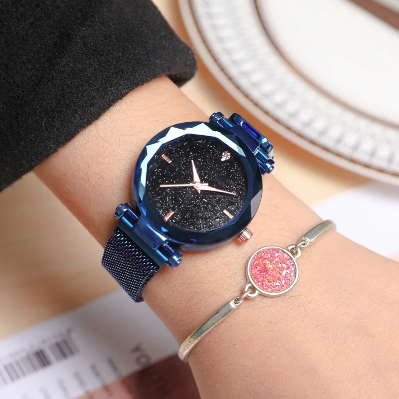 Starry Sky Designer Women's Watches Magnetic Stainless Steel Mesh Strap Ladies Wrist Watches New zegarek damski relogio feminino