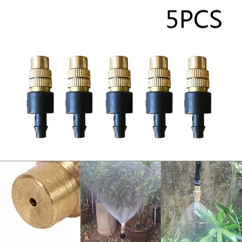 

5pcs Threaded Brass Fog Mist Nozzle Misting Spray Sprinkler Gardening Water Cooling Thread Sprinkler Spray Lawn Irrigation